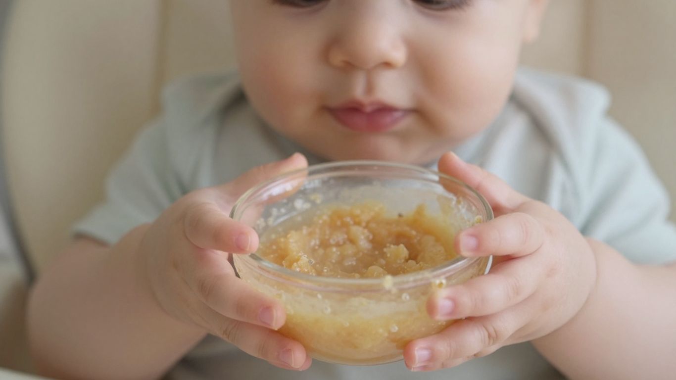 Bebé explorando alimentos de forma segura.