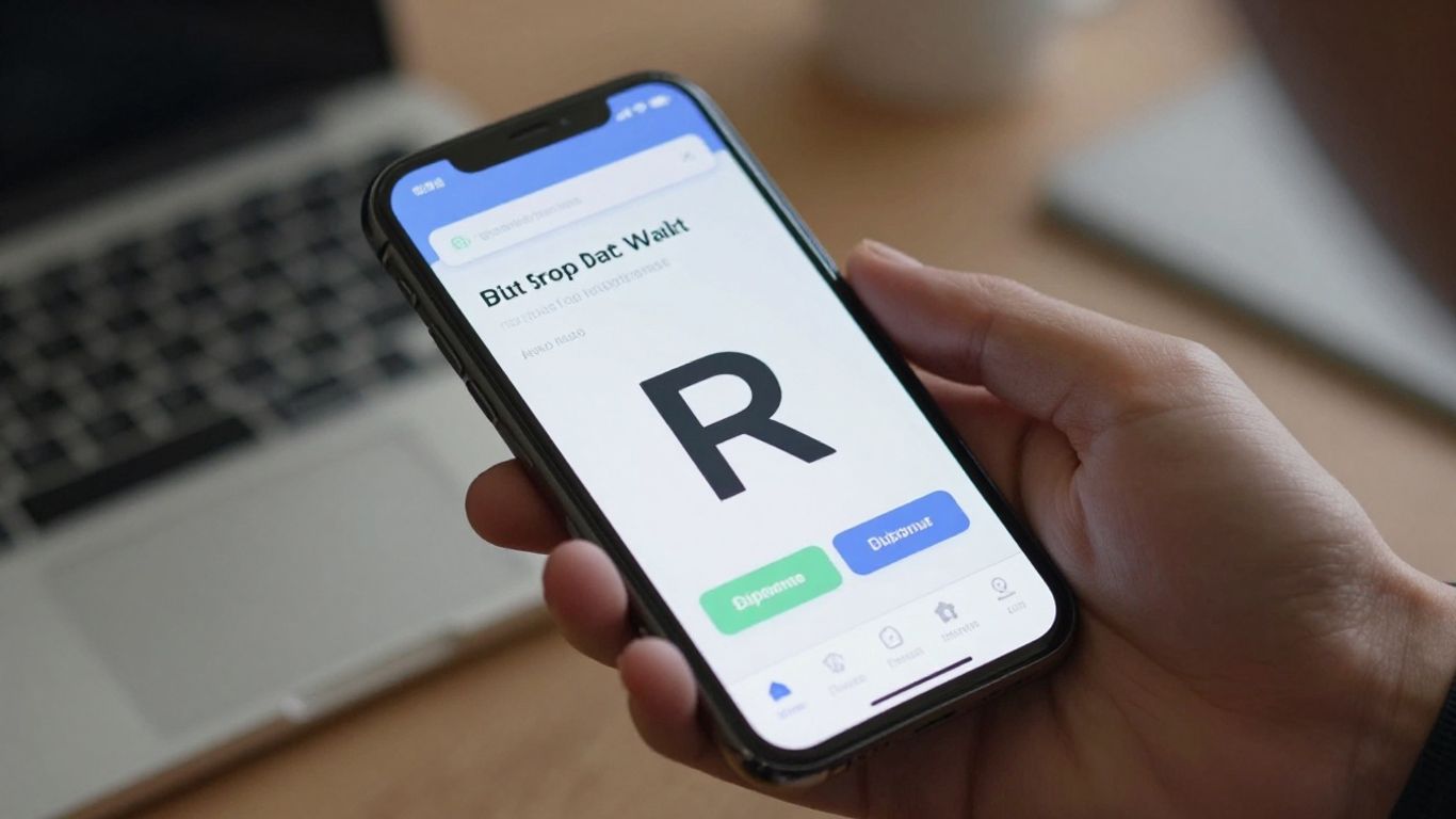 Person checking crypto wallet balance on smartphone.
