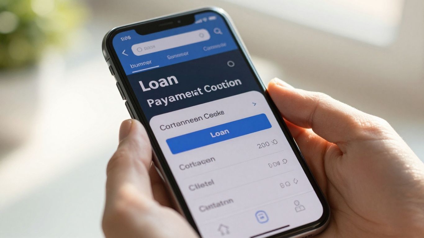 Loan payment calculator on a smartphone screen.