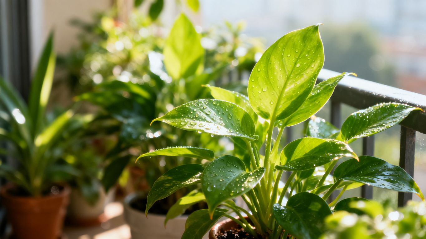 Tropical plants thriving indoors