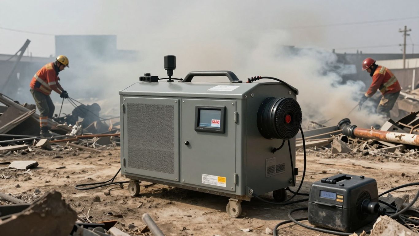 Portable microgrid providing power in a disaster zone.