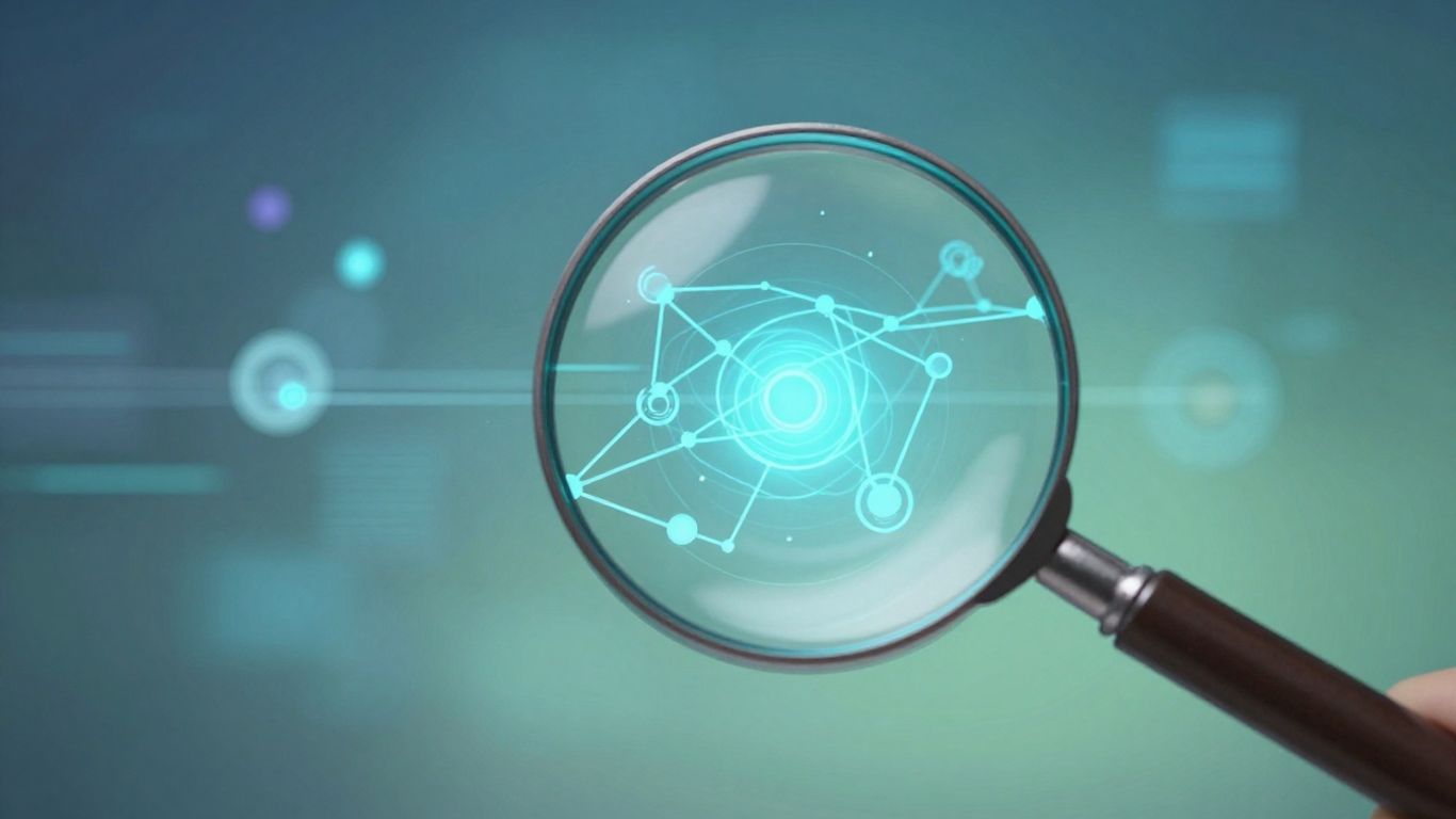 Magnifying glass over digital interface