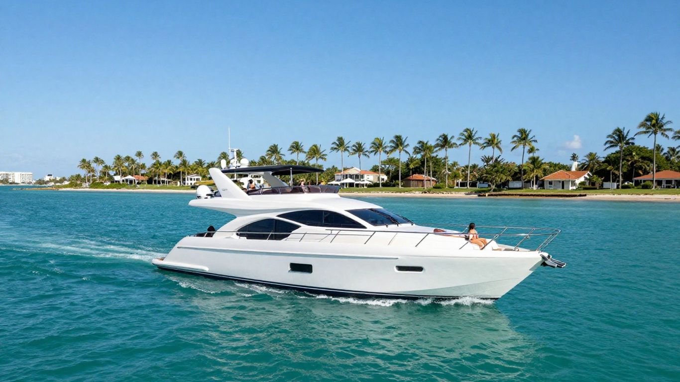 Luxury yacht sailing on Florida coast