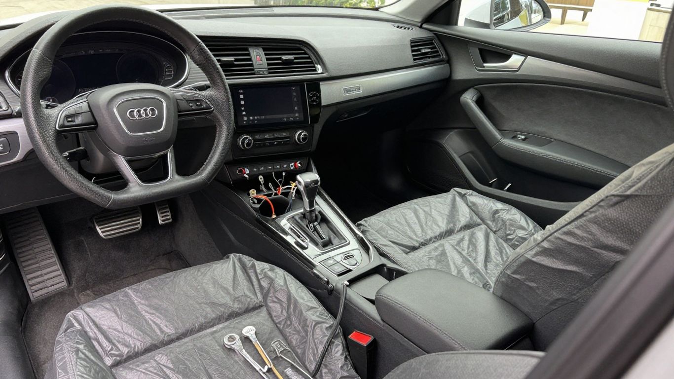 Audi dashboard removed for heater access