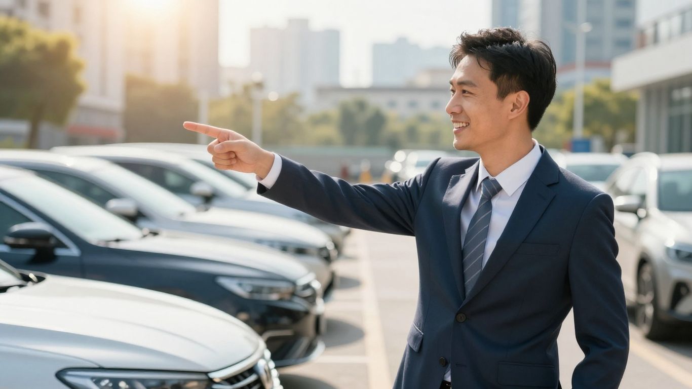 Insurance broker helping choose car insurance options.