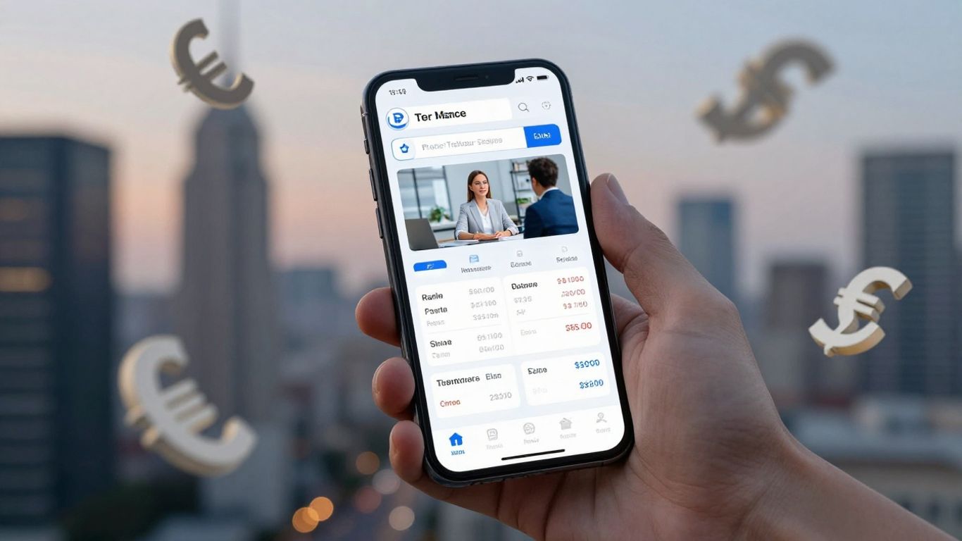 Beginner forex trader managing trades on a smartphone.