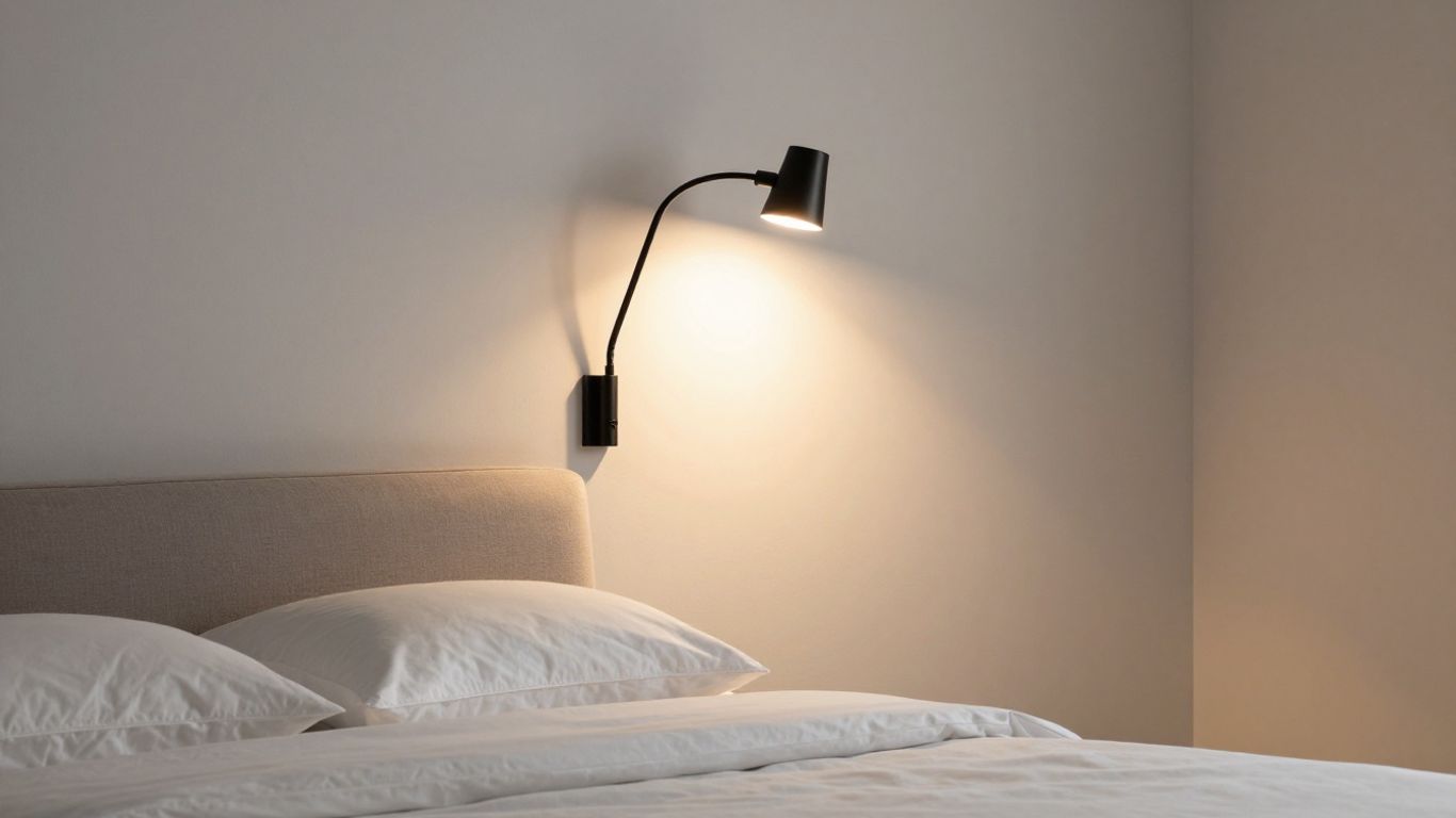 Club plug-in wall light beside a bed.