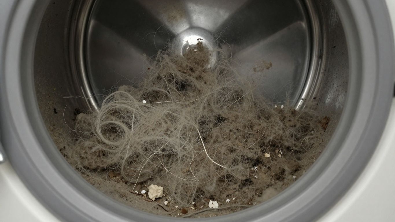 Clogged dryer vent with lint and debris blocking the opening.