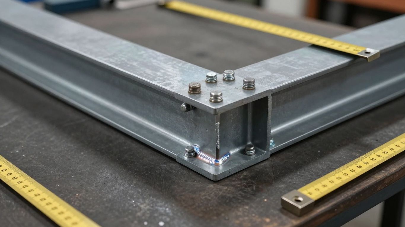 Steel frame joint with bolted details