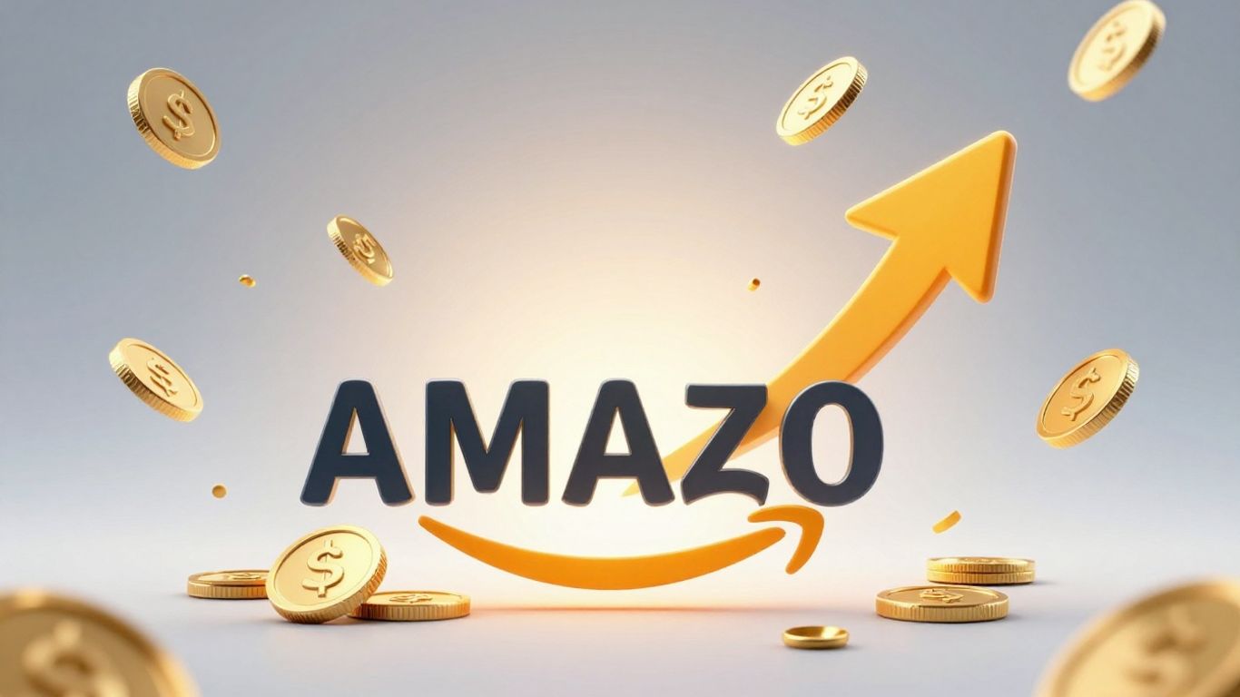Amazon ACOS growth arrow with falling coins.