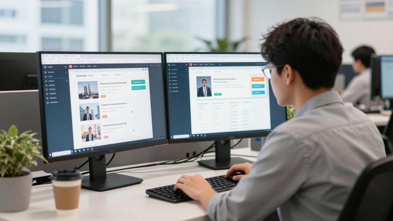 Analyst reviewing website and advertising performance