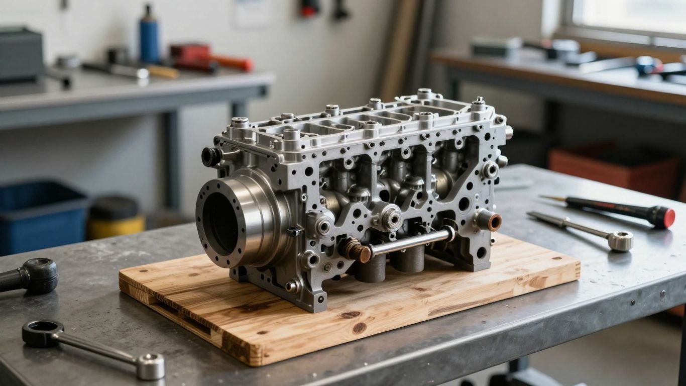A clean engine block ready for inspection