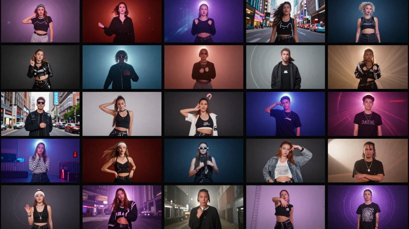 Automated music video generation montage.