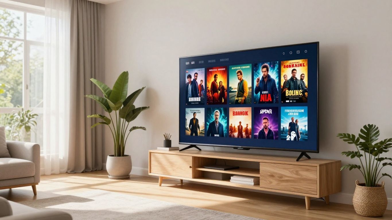 Modern home streaming setup with television