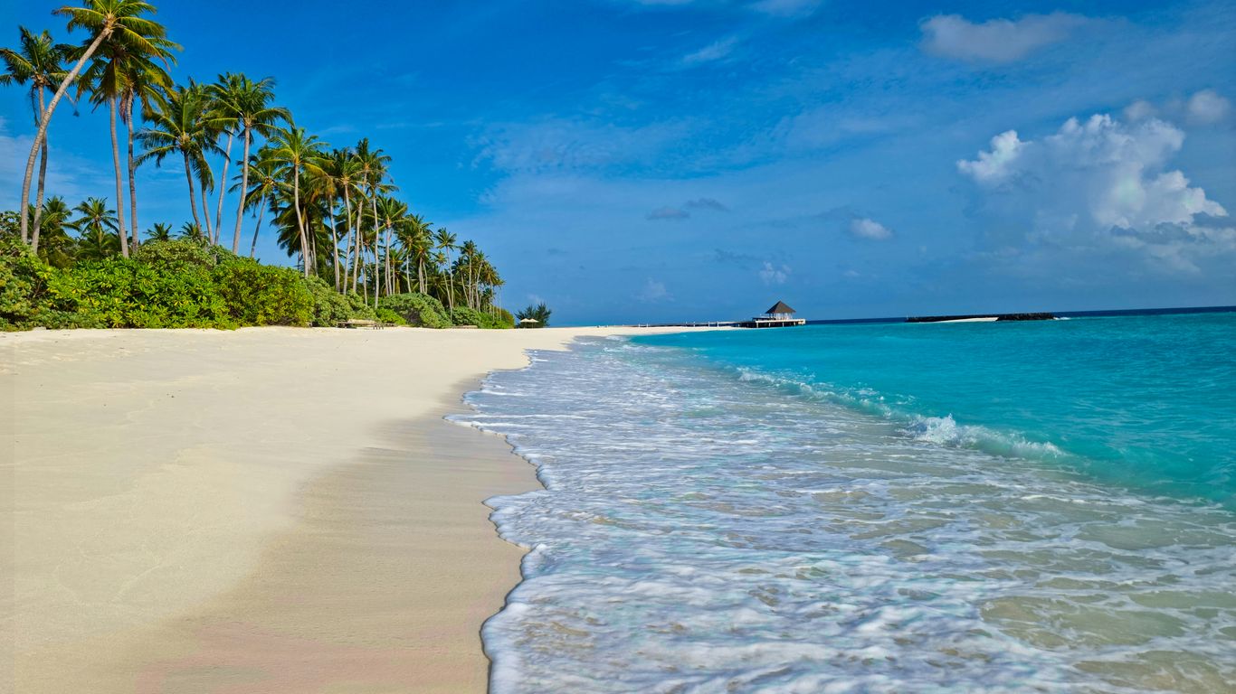 A sandy beach view on Sentosa Island