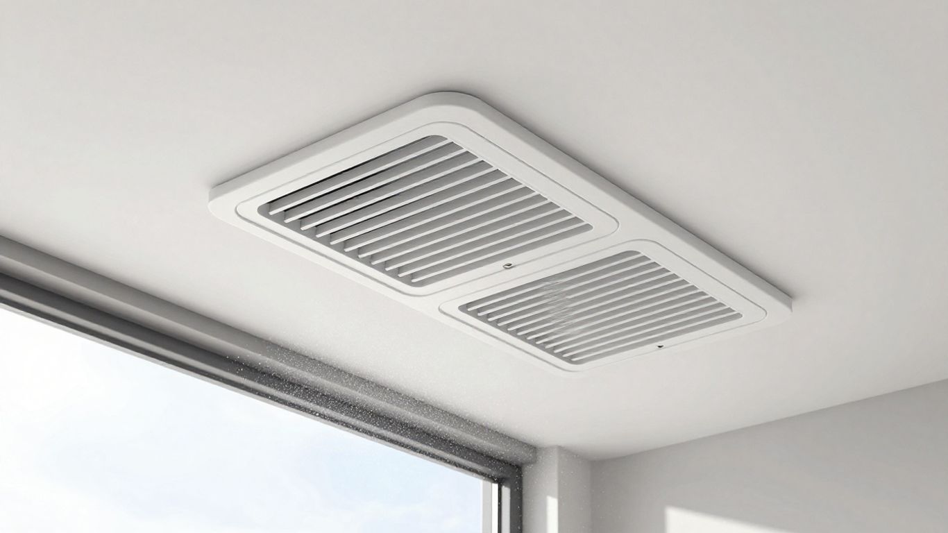 Ventilation hygroréglable dans une pièce moderne.