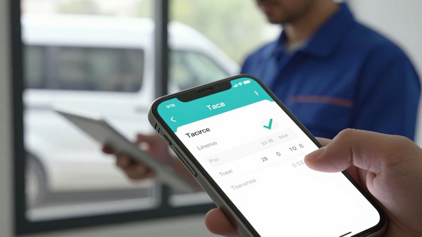 HVAC invoice on a smartphone screen