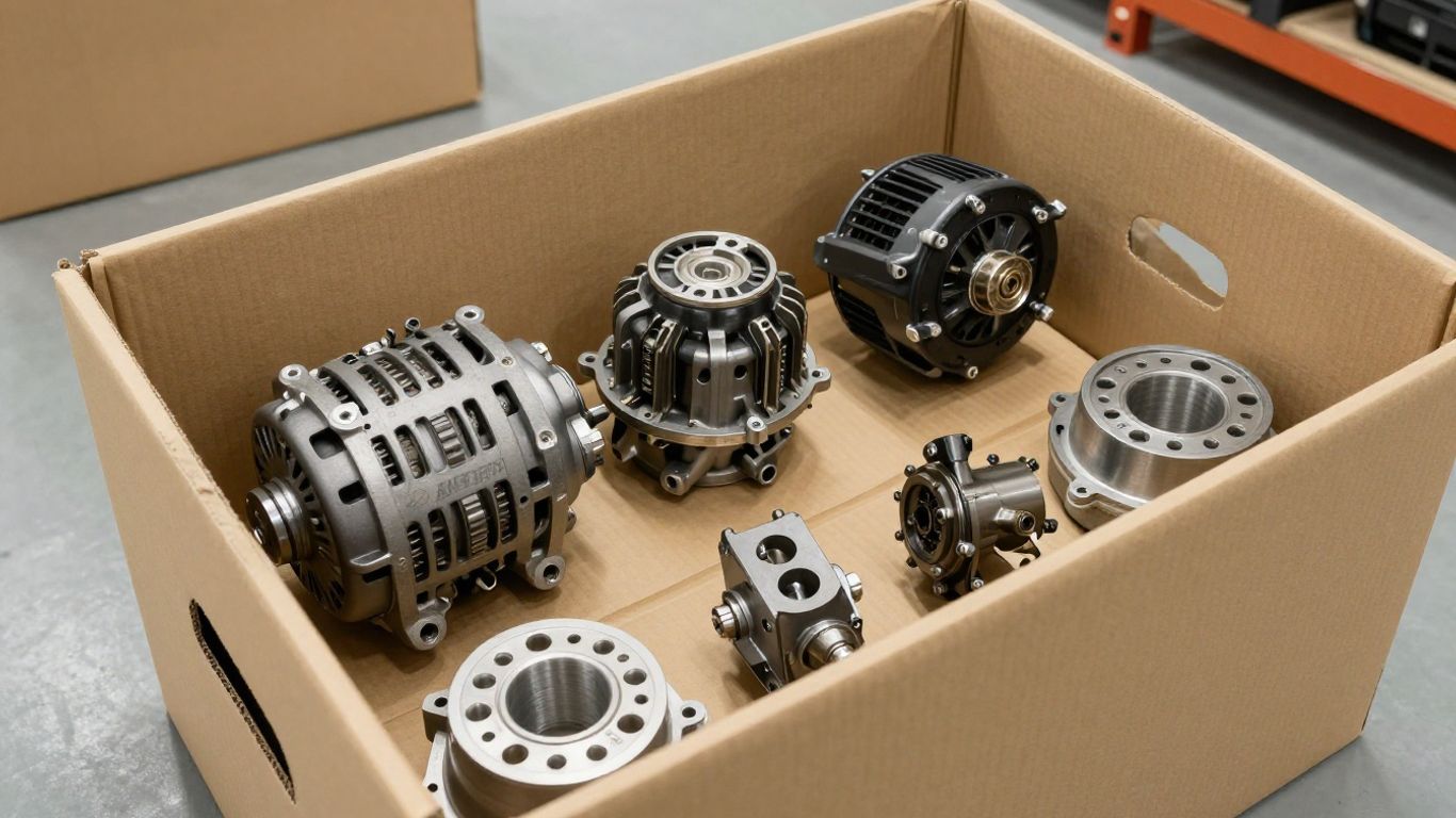 Secured mechanical parts prepared for transport