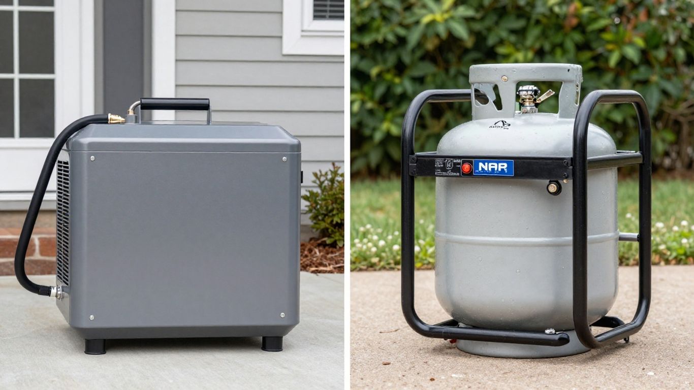 Gas and propane generators side-by-side comparison.