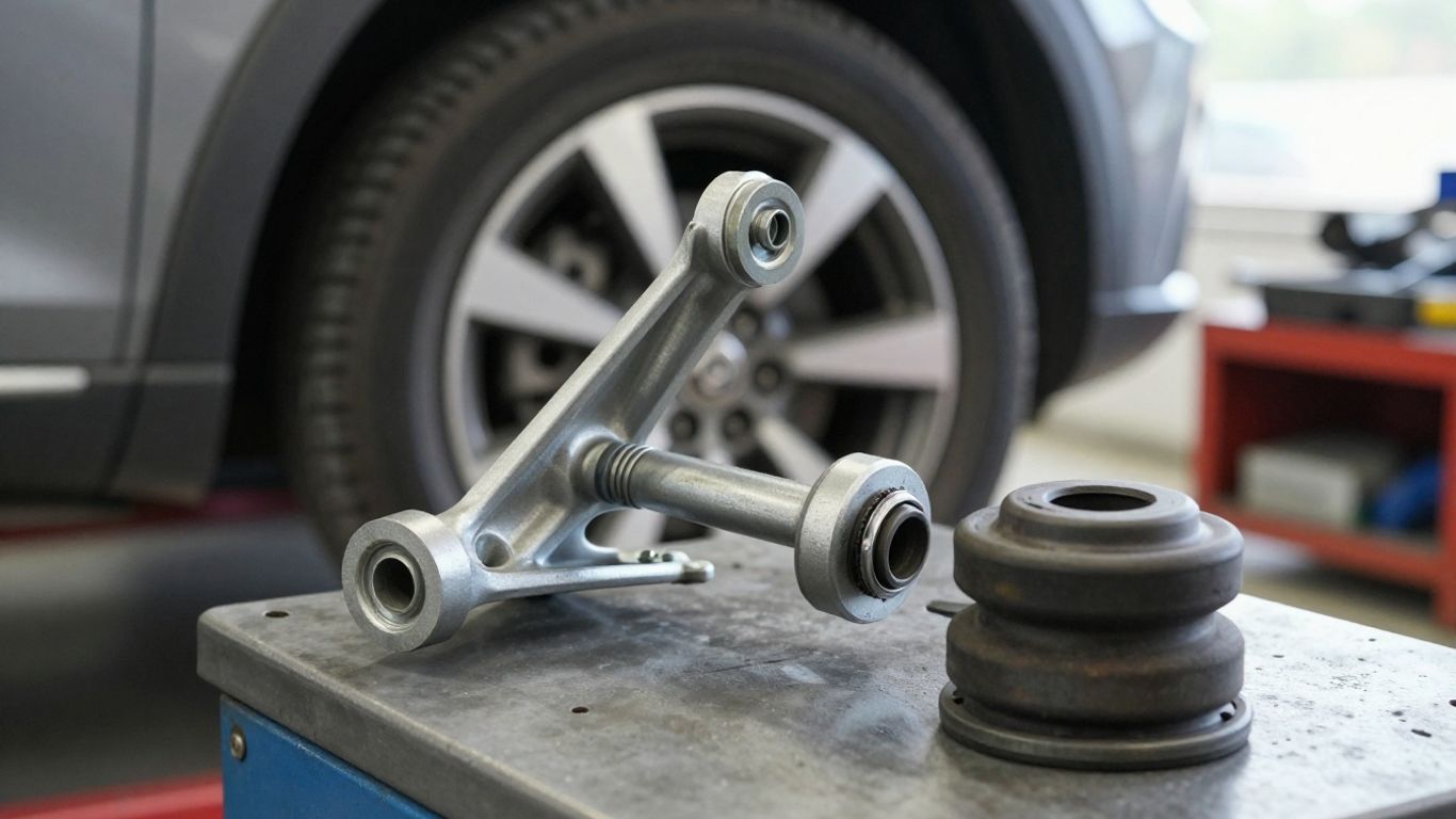 Suspension bushing beside a vehicle control arm