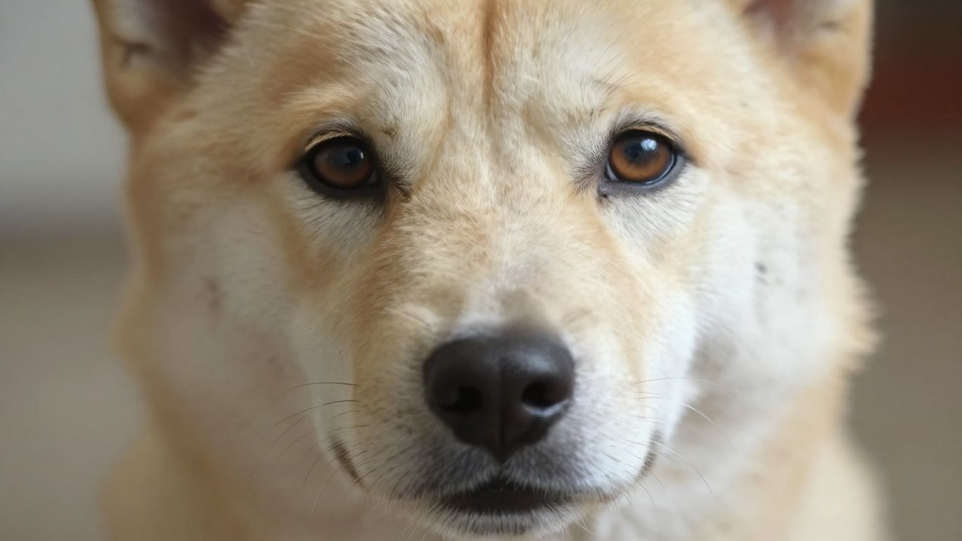 Close-up photo of a dog's face for Etsy portrait.