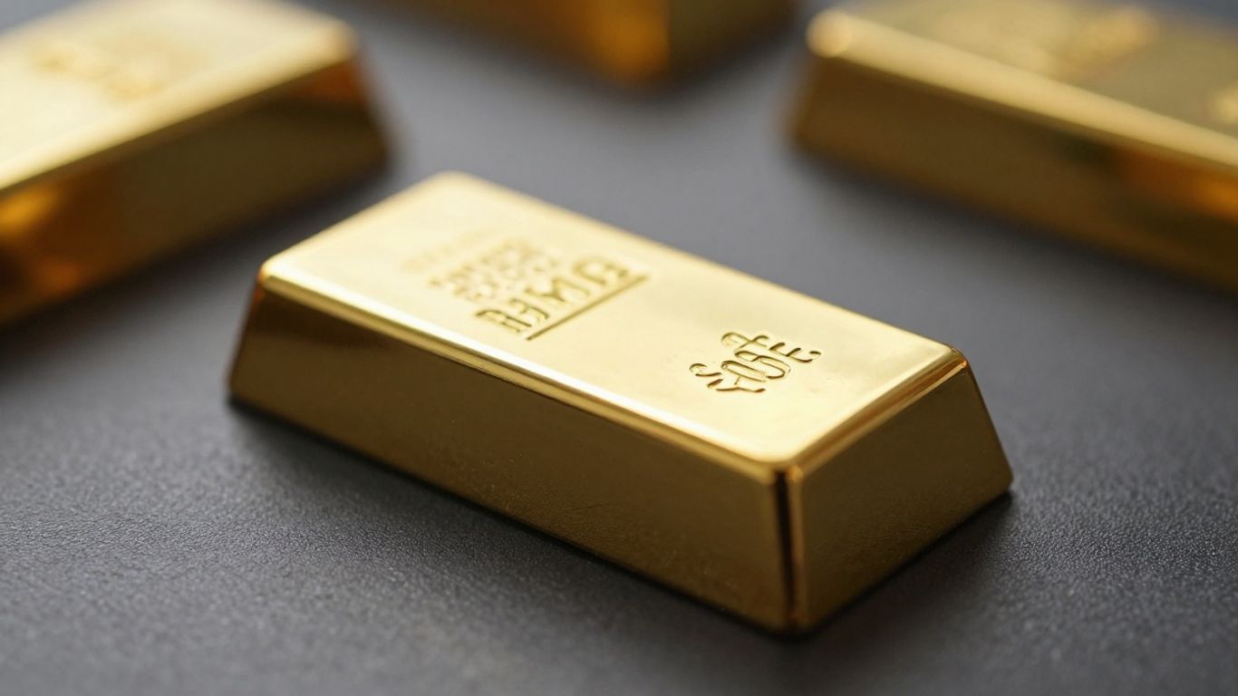 深色背景上閃亮的金條