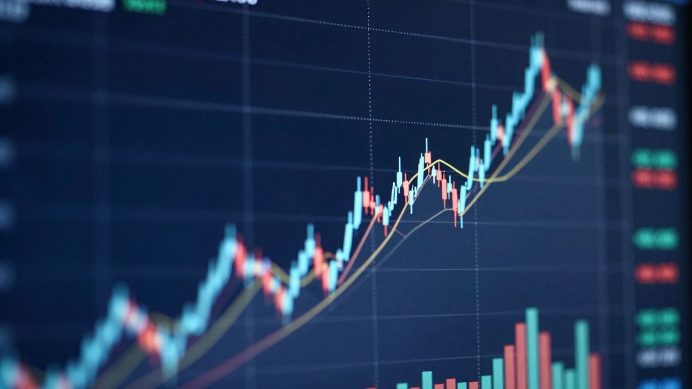 Financial trading abstract upward momentum