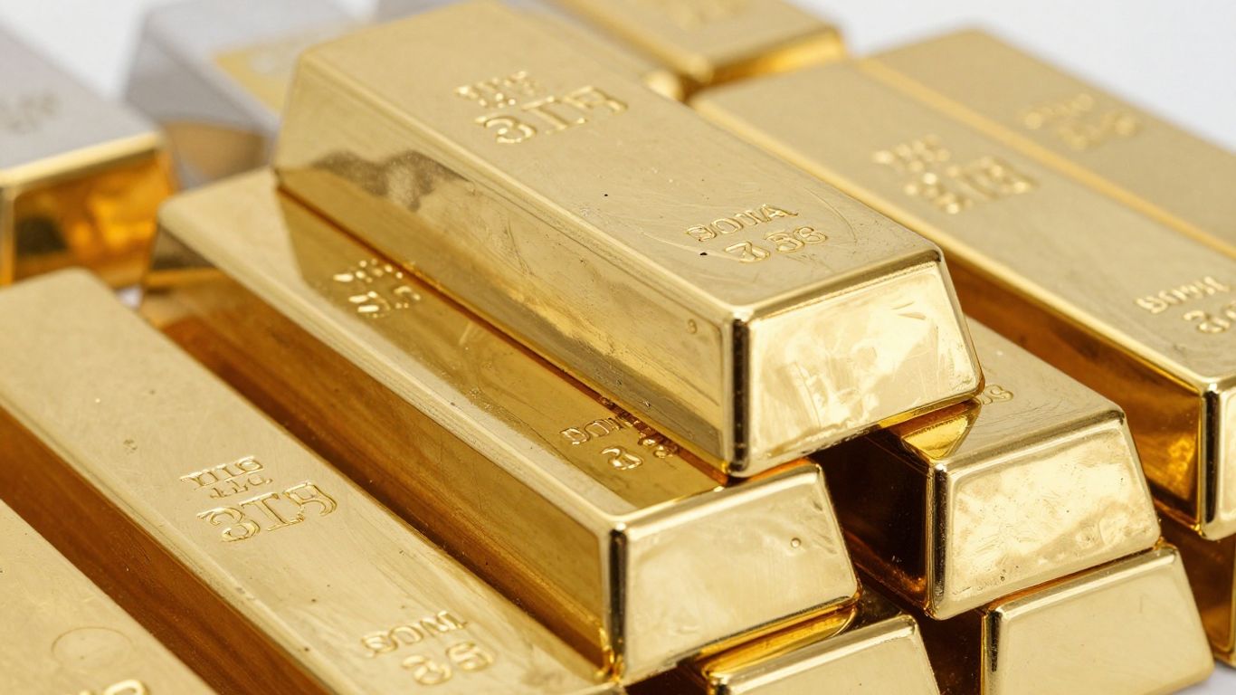 闪亮的金锭和铂金锭