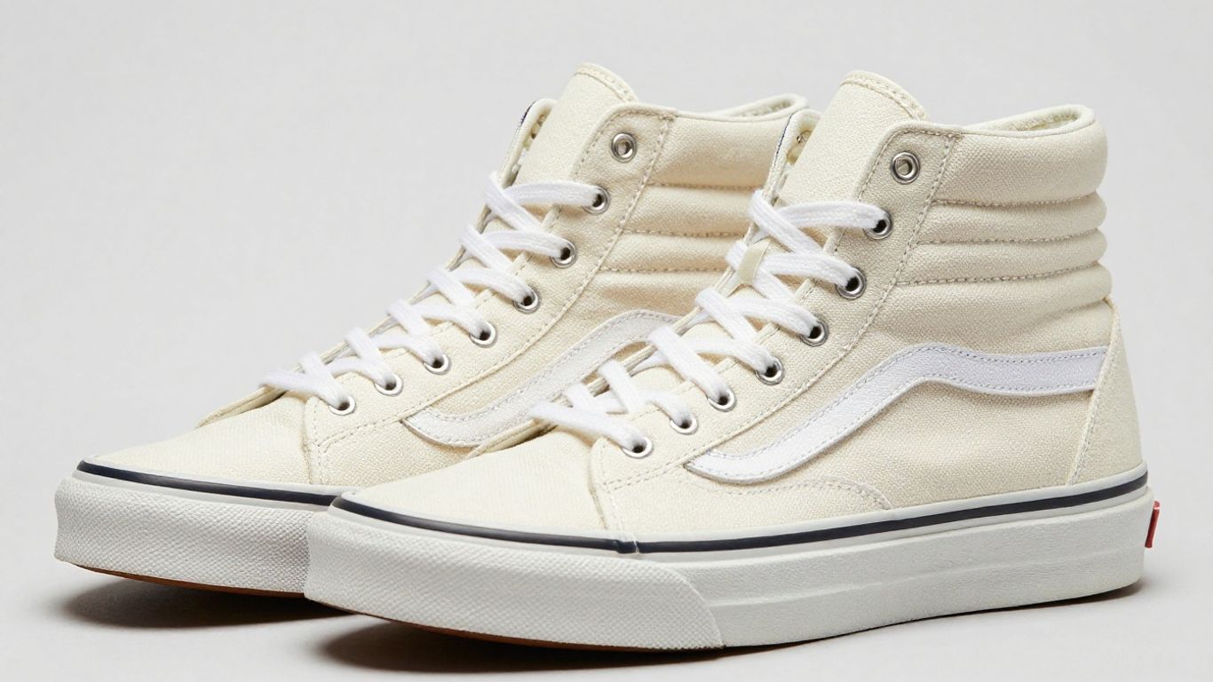 Pereche de pantofi Vans High-Top clasici, îngrijiți.