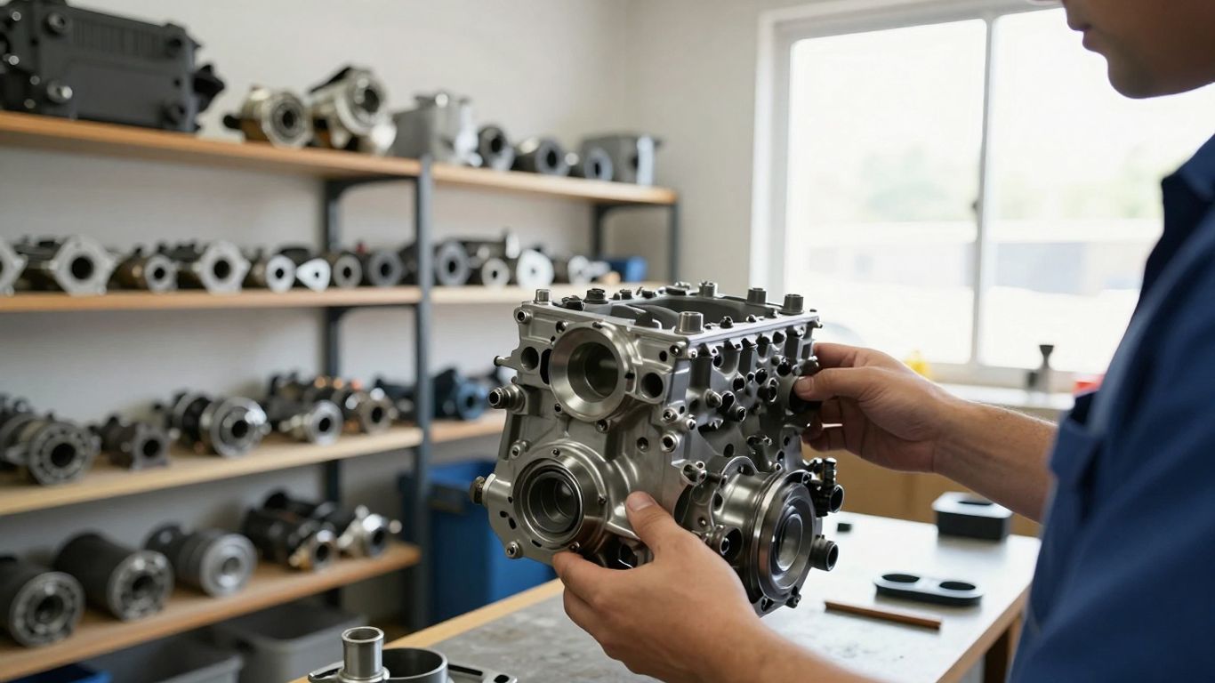 Toyota Corolla parts in a workshop