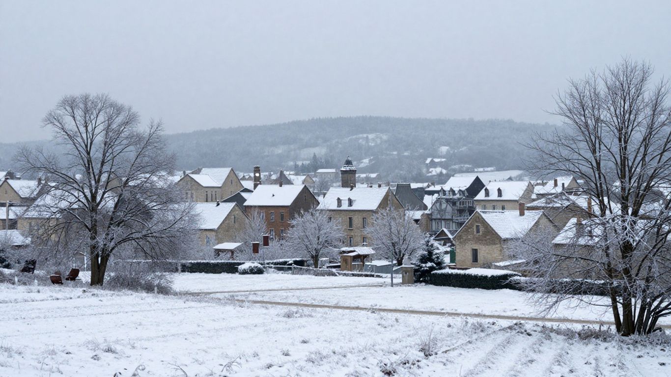 Paysage enneigé et glacial à Aurillac