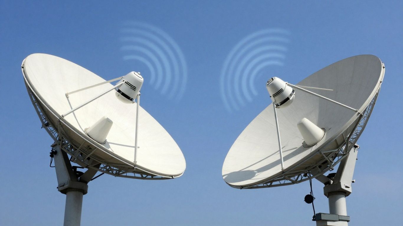 Satellite dishes receiving broadcast signals