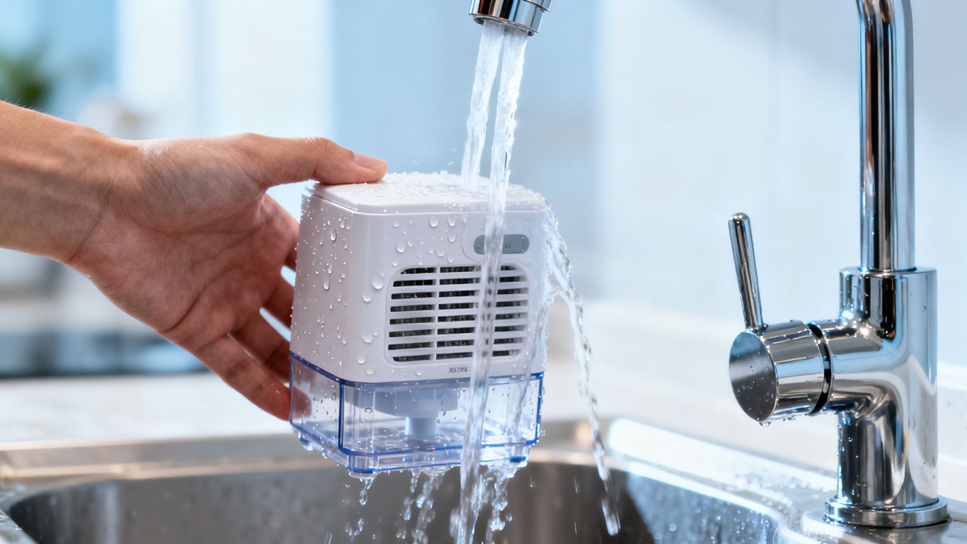 Routine tank cleaning process for home dehumidifiers.
