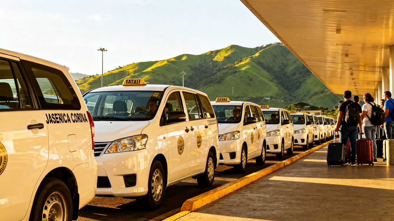 Taxi waiting outside Jose Maria Cordova Airport