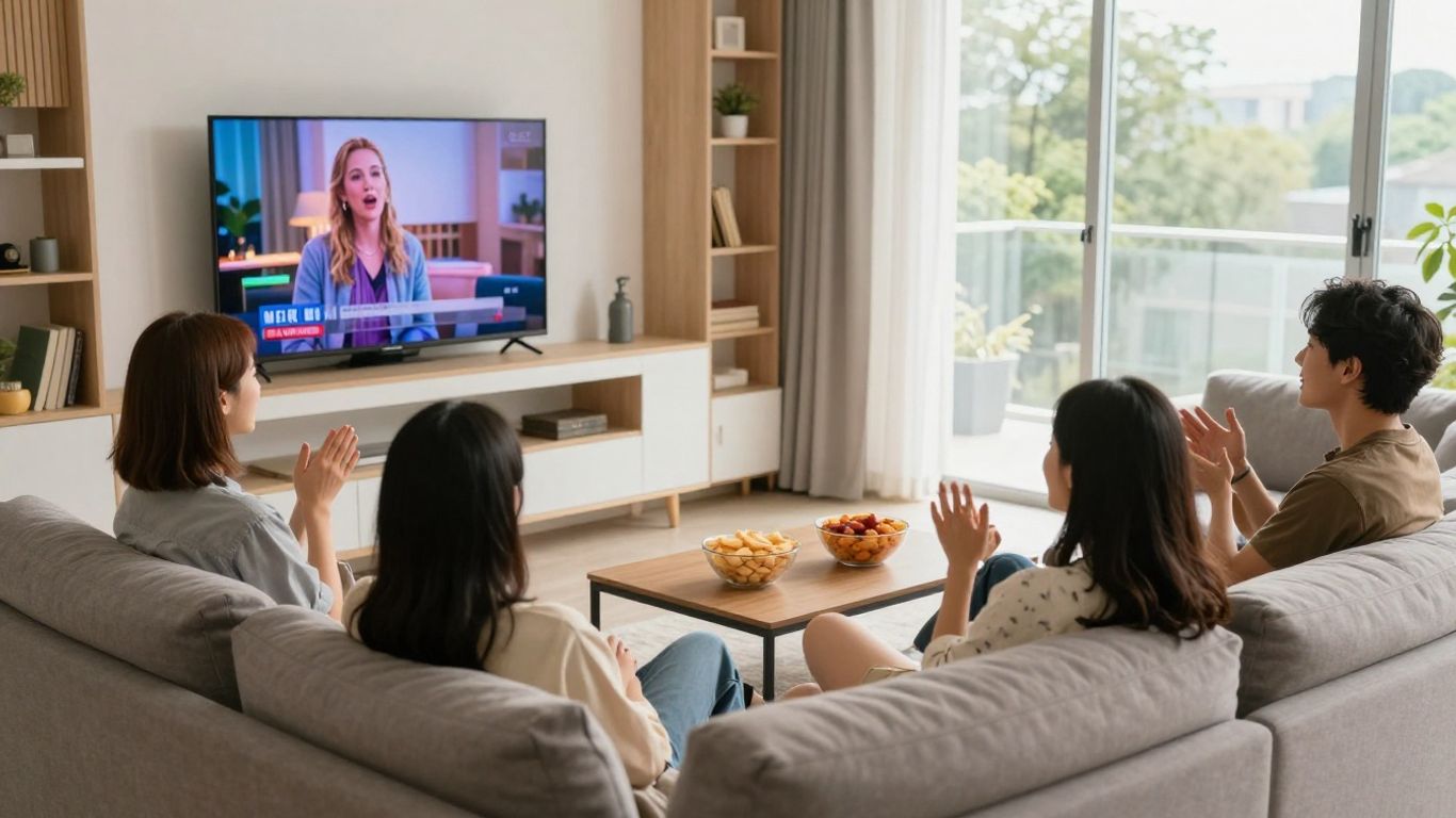 Friends watching lifestyle television together