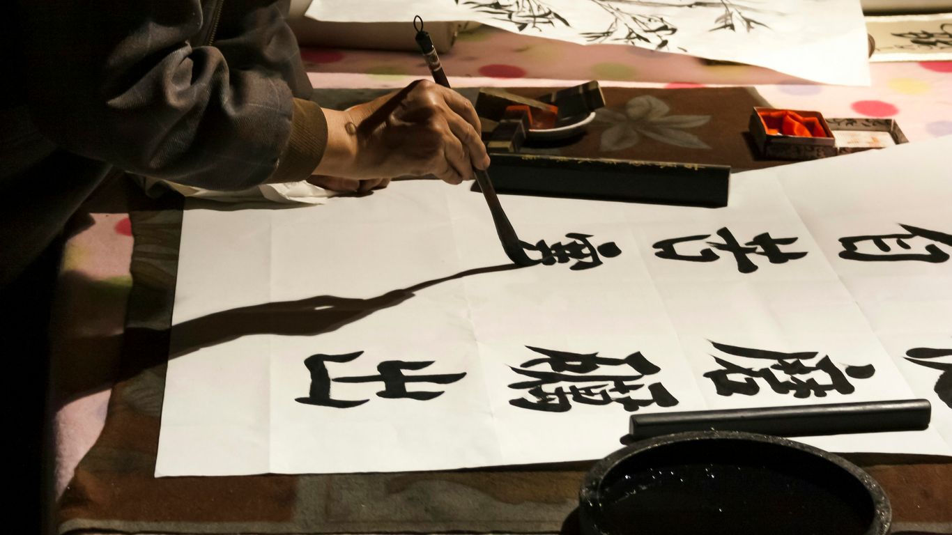 Essential brushes and ink tools for painting