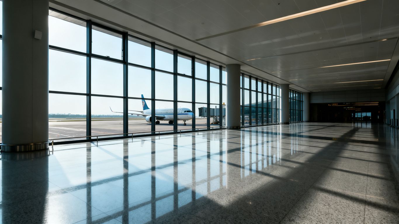 Arrival lounge at a scenic South Florida airport