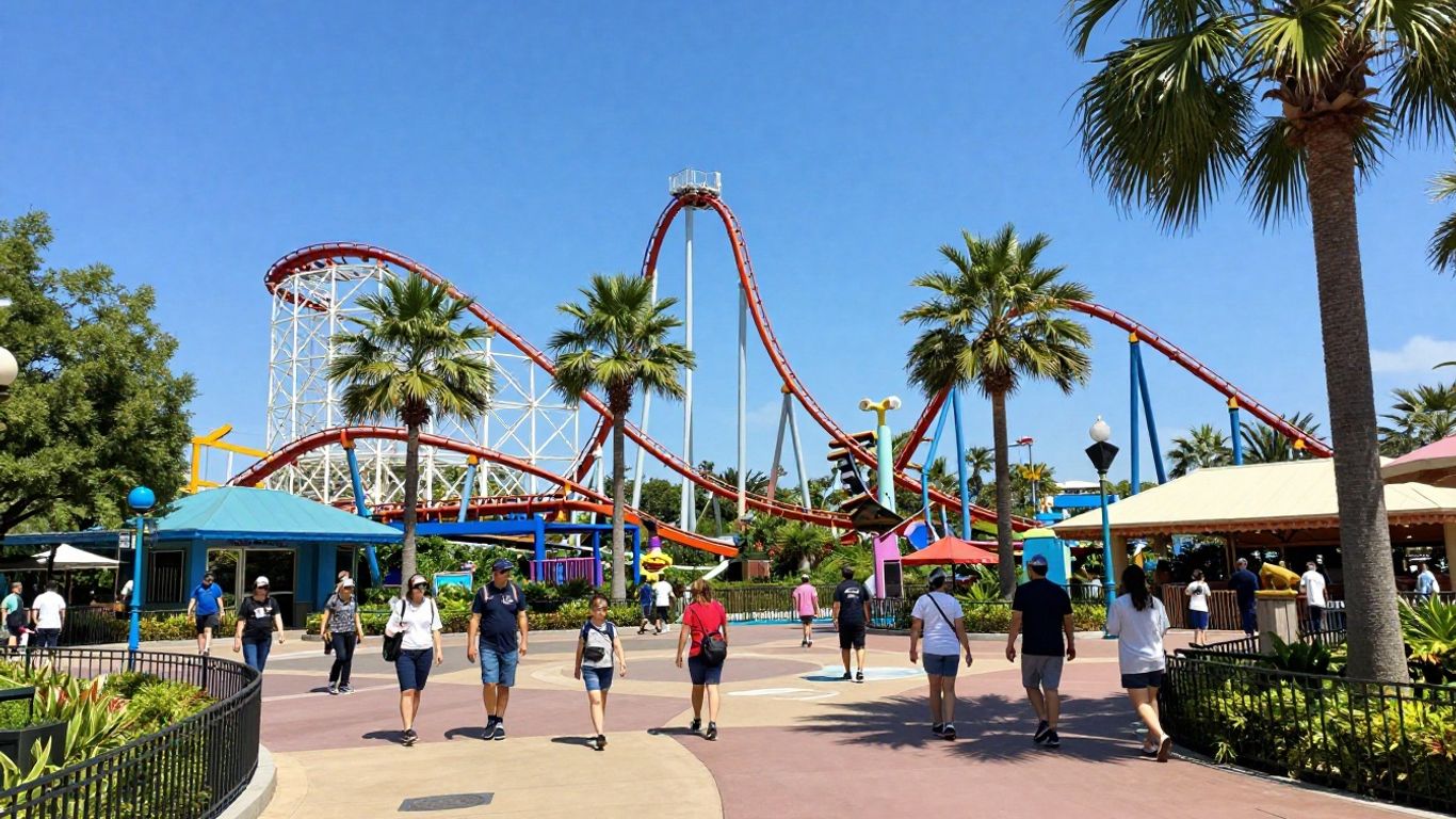 Colorful Orlando theme park under Florida sunshine