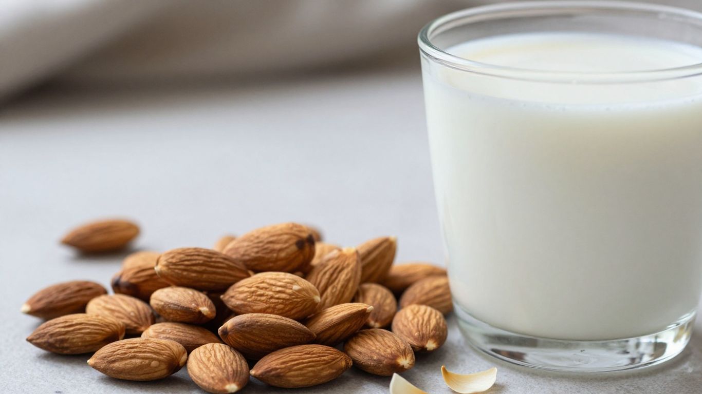 Almond milk and almonds