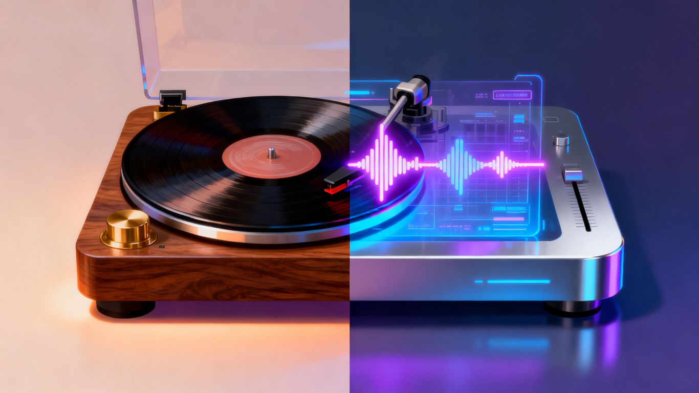 Record player meets digital sound wave