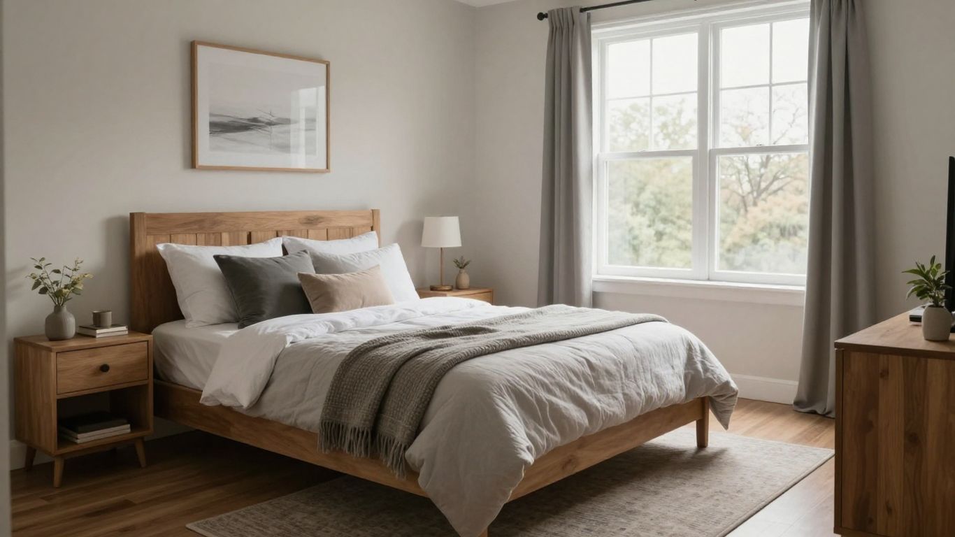 Airbnb bedroom furniture arrangement for optimal guest comfort.