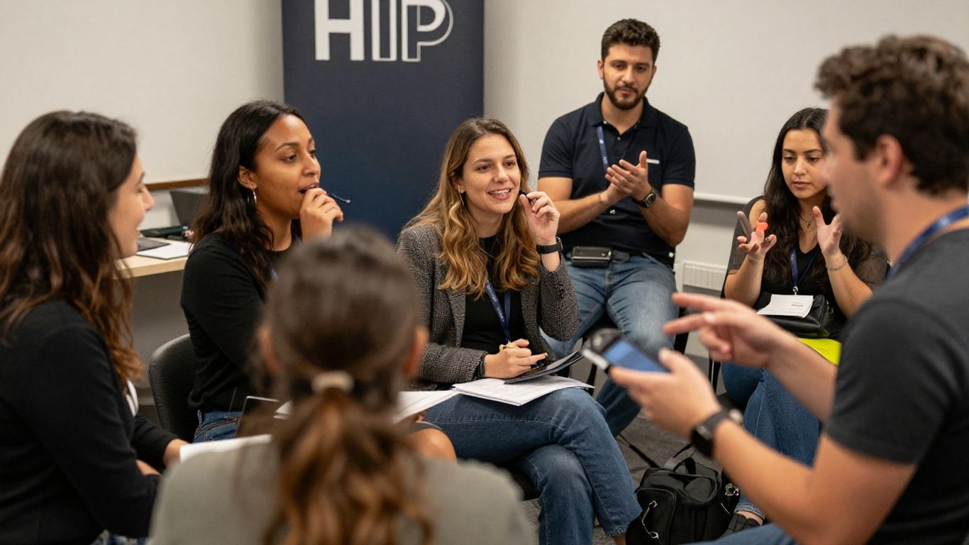 Orígenes de bHIP: personas en reunión.