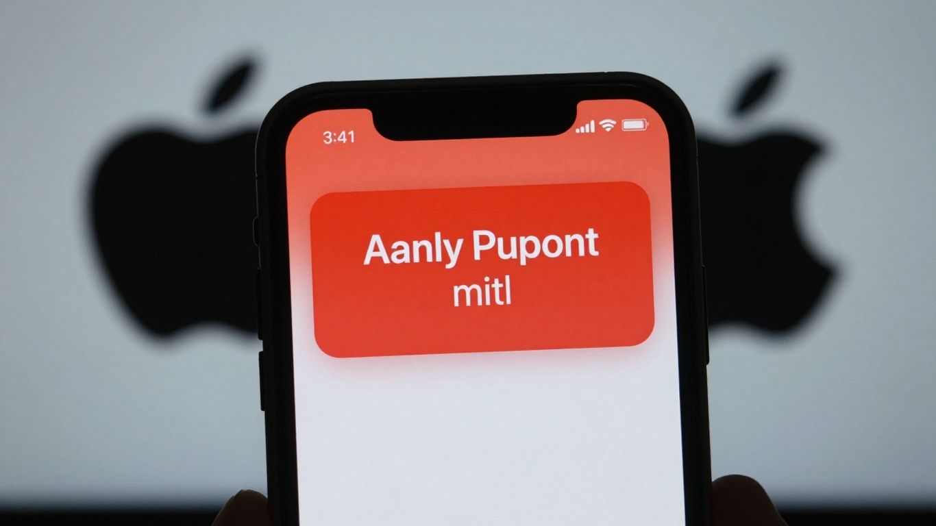 iPhone screen with urgent security alert notification.