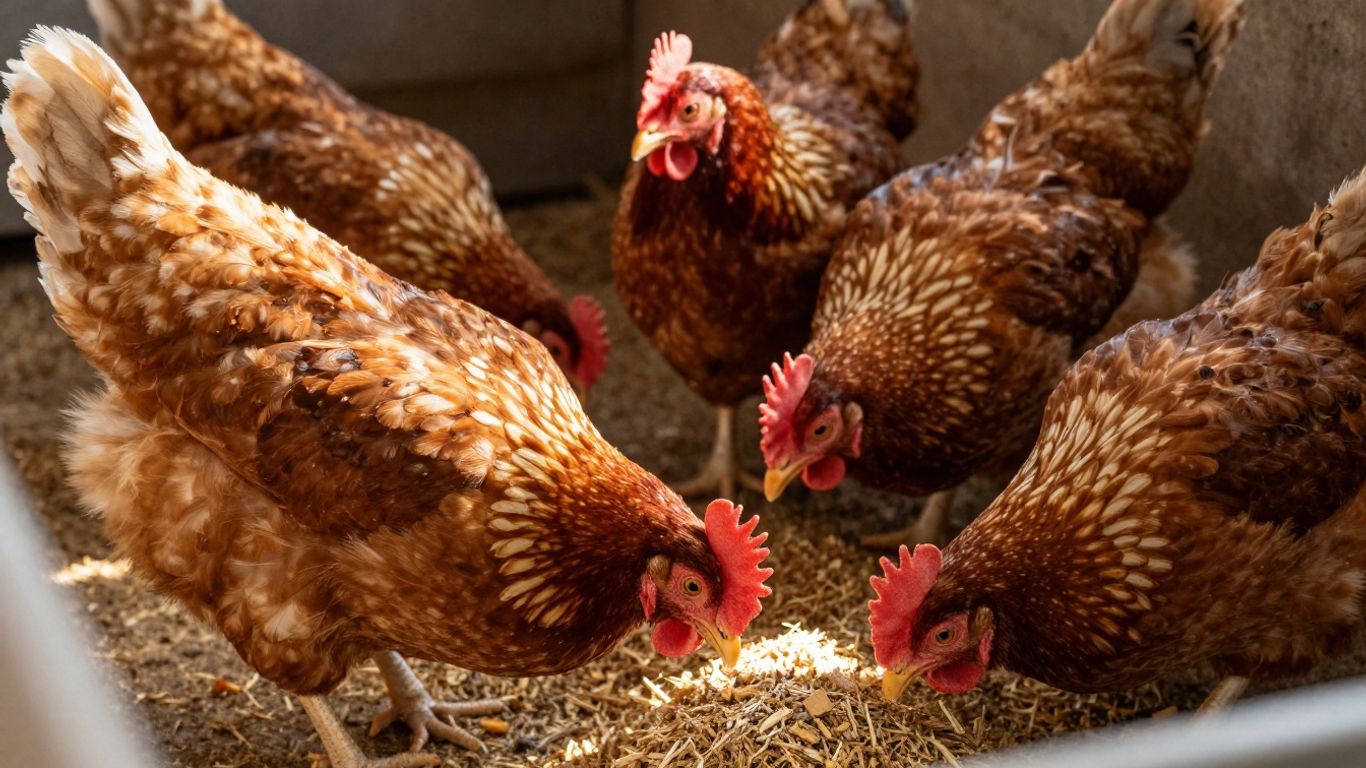 Zdrowe kury nioski w kurniku