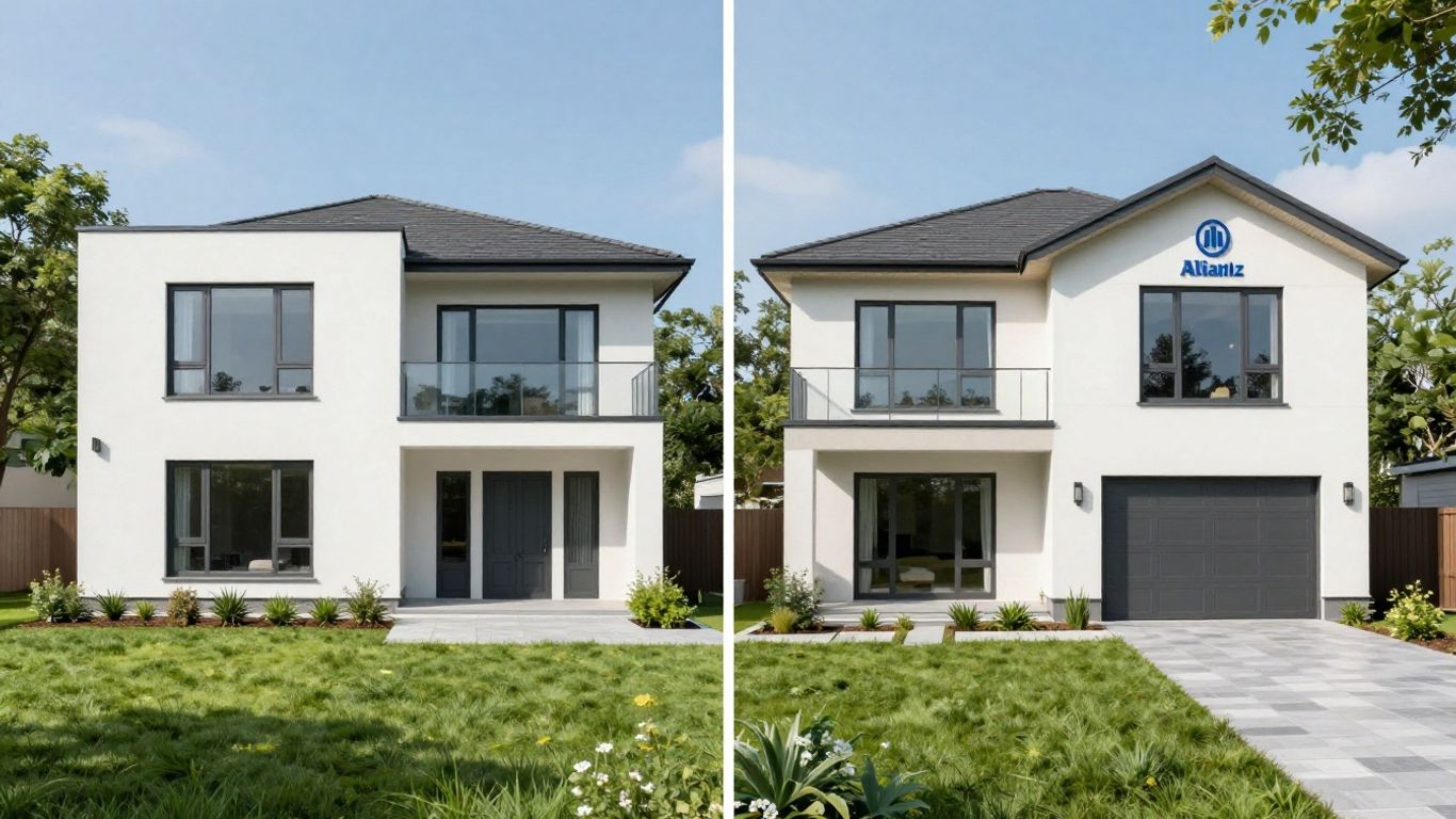 Casas comparadas con logos de Allianz y Zurich.