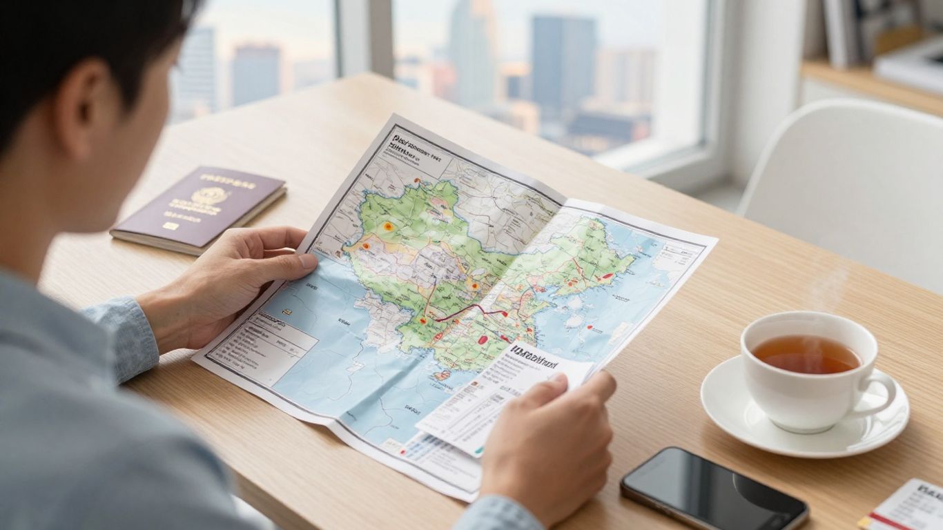 A traveler reviewing a China itinerary