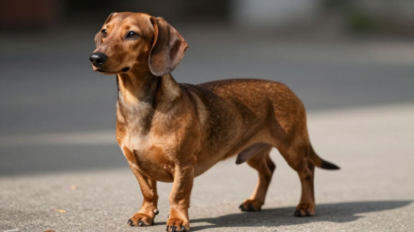 Gesunder Dackel mit sichtbarer Taille und guter Haltung.