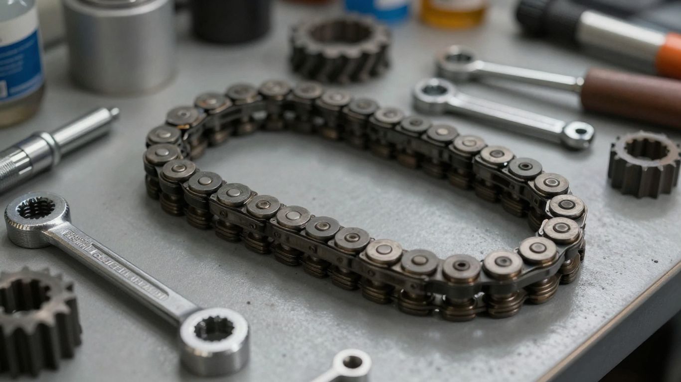 Technician inspecting internal timing components
