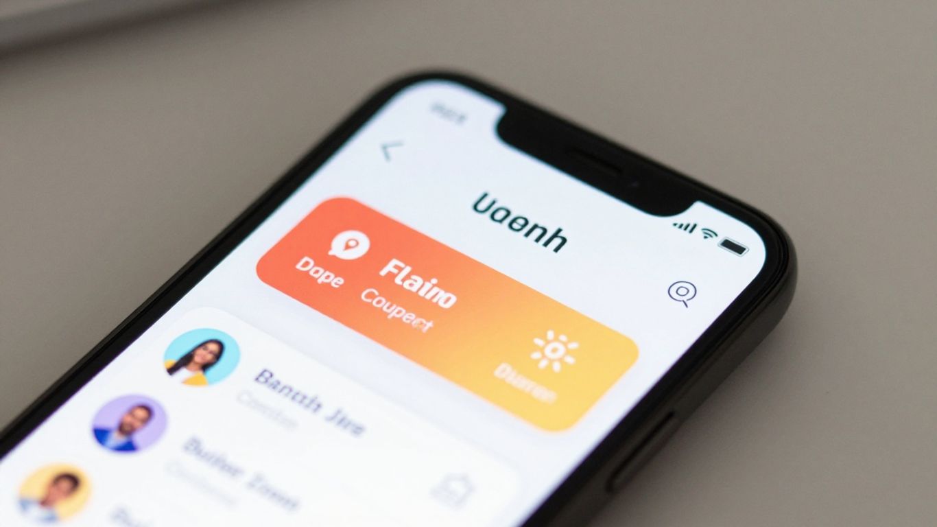Application sur un écran de smartphone