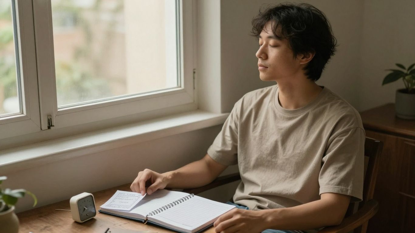 Person visualizing a planned future